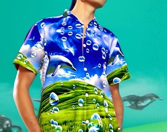 Tシャツ・カットソー New Era LIGHTERA Palm Tree T-Shirt Hawaiian Blue Men'S XL Palm Trees Hawaiian Shirt Green/Blue/Black NEW | eBay