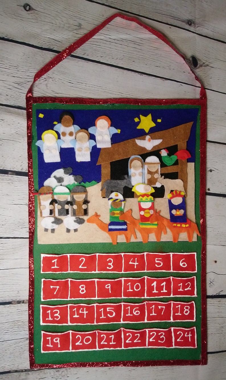 Felt Advent Nativity Calendar PATTERN Peg Doll Style, Christmas