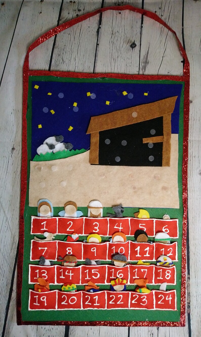 Felt Advent Nativity Calendar PATTERN Peg Doll Style Etsy
