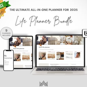 Notion Template Life Planner Estética Digital Habit Tracker Diário | Planejador Diário, Diário de Gratidão, Rastreador de Hábitos, Rastreador de Metas, Despesas