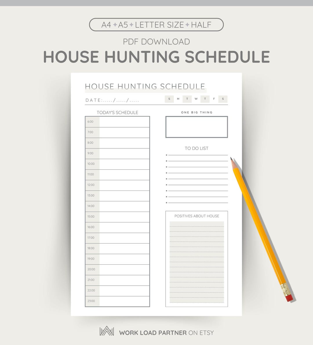 House Hunting Schedule • Home Buying Planner PDF (instant Download) - Etsy