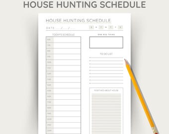 Home Search Planner, Printable PDF, Minimalist Design (Multiple Sizes Included)