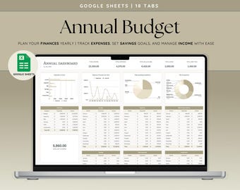 Annual Budget Spreadsheet: Monthly Expense Tracker (Google Sheets)