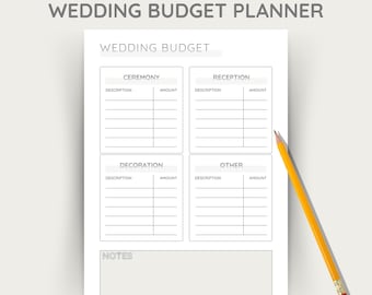 Hochzeitsplaner, PDF Expense Tracker für Bräute, A4 A5 Letter, Instant Download