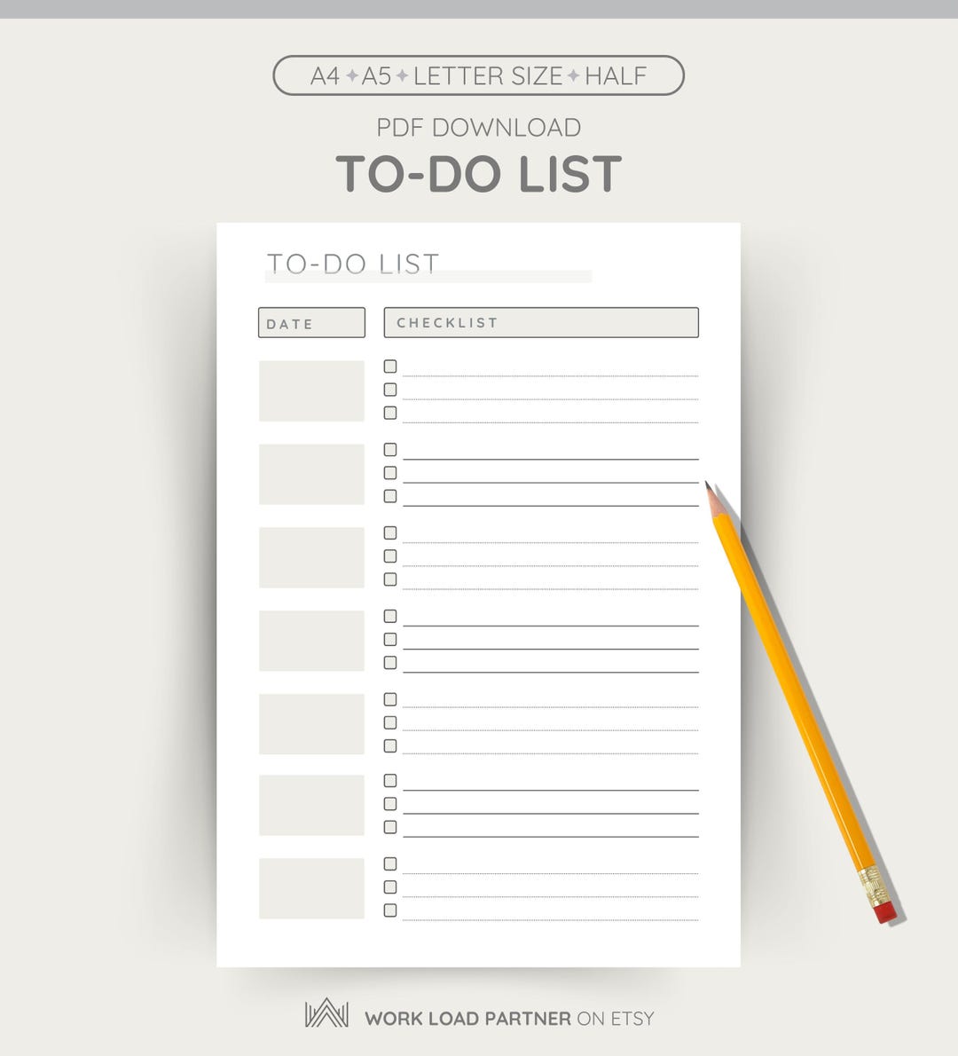 Printable to Do List • Minimalist Daily Planner (PDF Download) - Etsy