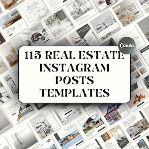 Real Estate Instagram Post Templates: Realtor Marketing Kit (Canva)
