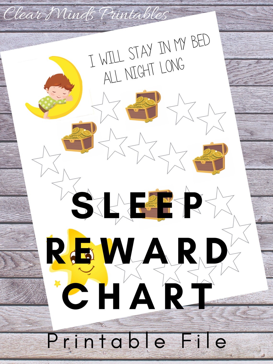 Sleep Reward Chart Boys Sleep Chart Sticker Chart Toddler Etsy UK