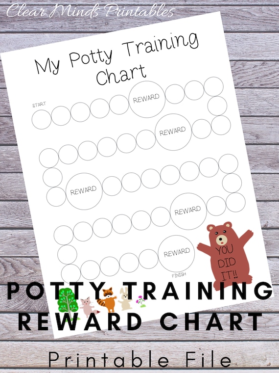 Potty Training Reward Chart Toddler Routine Wild Animals | Etsy