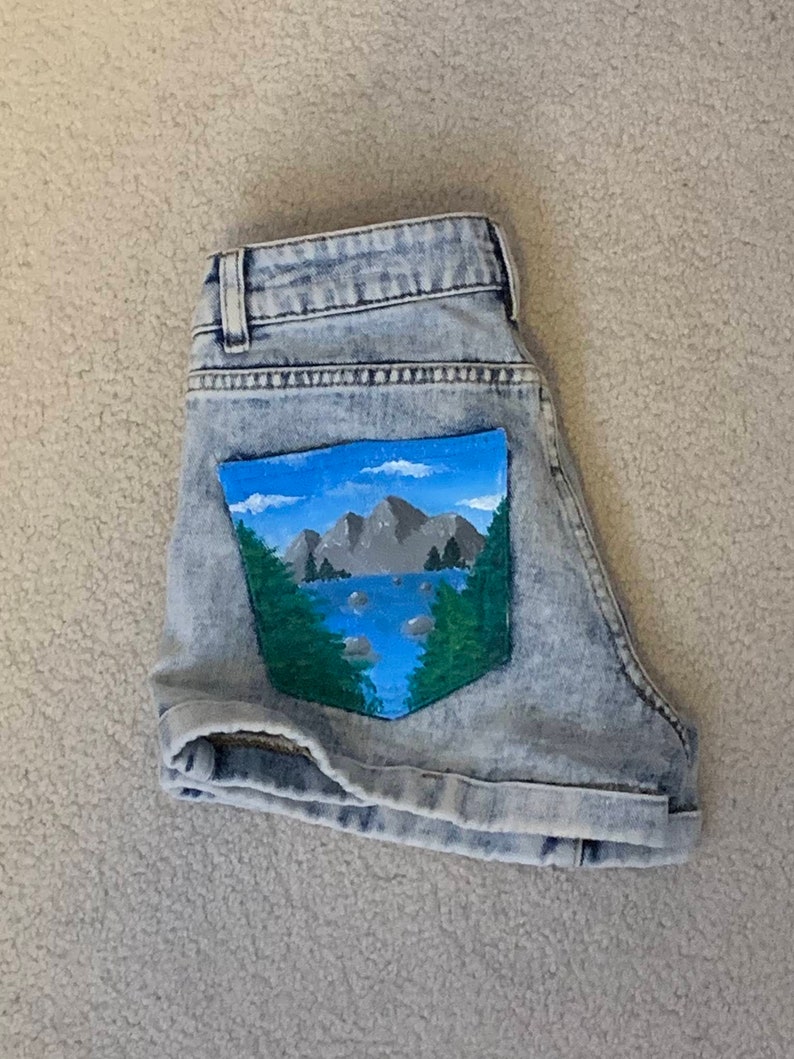 painting on jean shorts
