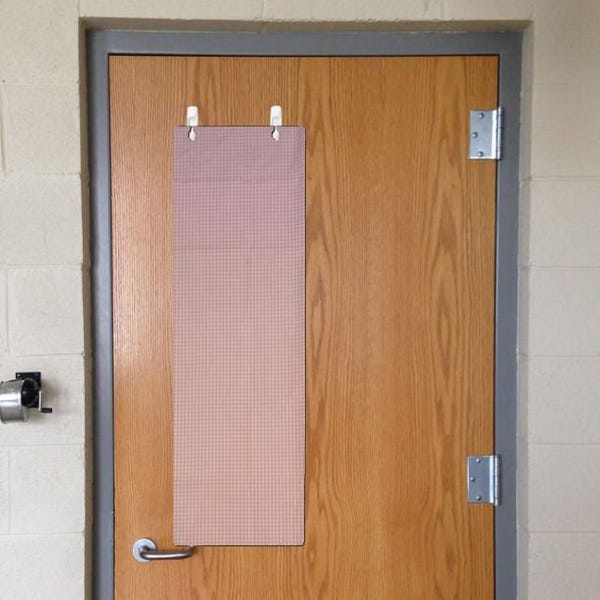 Pink Gingham Cute Teacher Door Window Decoration. Teacher Classroom Window Cover Safety Security, Emergency School Lockdown. FREE SHIPPING