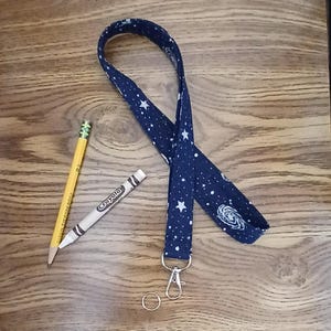 Teacher&#39;s Lanyard, Adult Lanyard, Wristlet, Art Teacher, School Teacher, Student Lanyard, Elementary ID Holder, Keychain Solar System Orbit