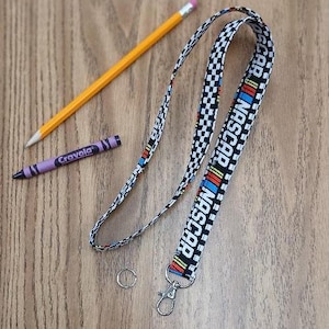 Teacher&#39;s Lanyard, Adult Lanyard, Wristlet, Art Teacher, School Teacher, Student Lanyard, Elementary ID Holder, Keychain Nascar Mens Lanyard