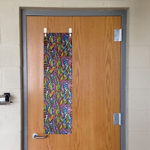 Zentangle Abstract Teacher Door Window Curtain. Art Teacher Classroom Window Cover Safety Security, Emergency School Lockdown. FREE SHIPPING