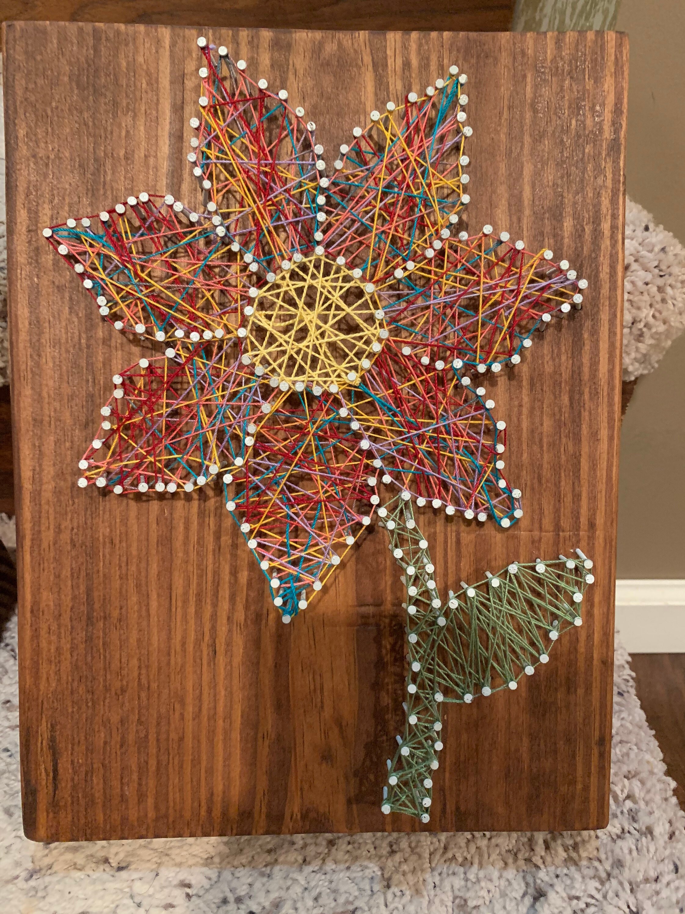 Flower String Art Etsy