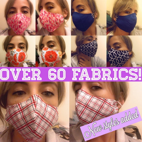 Organic Cotton Face Mask With Nose Wire Etsy