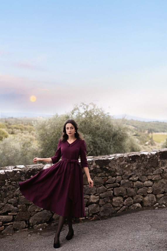 Luna - cottagecore dress, vintage inspired, linen, classic, elegant style dress Luna - cottagecore dress, vintage inspired, linen, classic, elegant style dress
