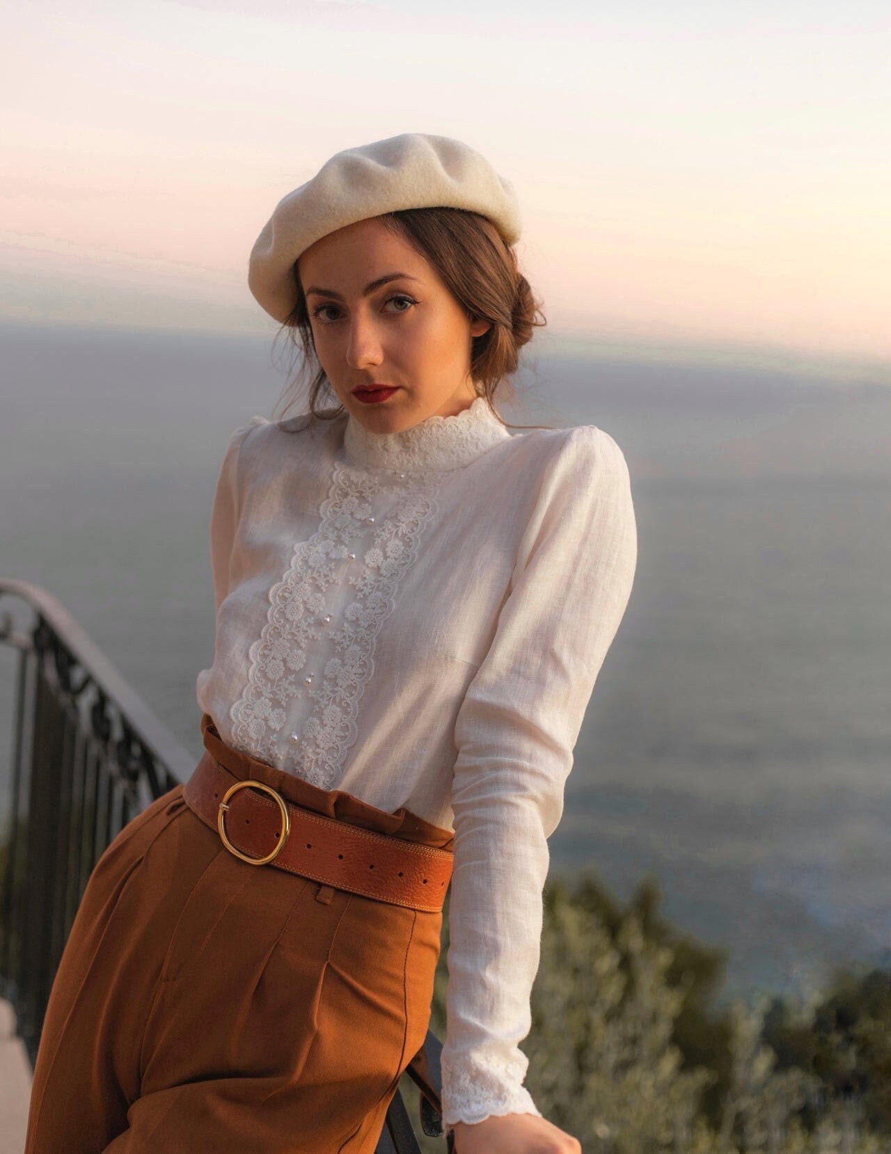 Victorian Lace Blouse, Long Sleeve Linen Blouse, Romantic Victorian Lace Blouse, Long Sleeve Linen Blouse, Romantic