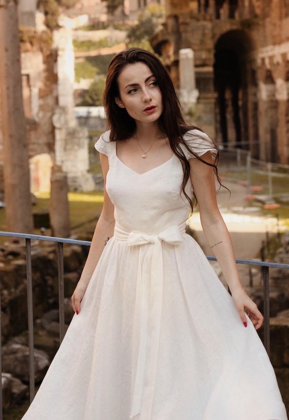 white flowy cottagecore dress White Vintage Dress– The Cottagecore main image 1