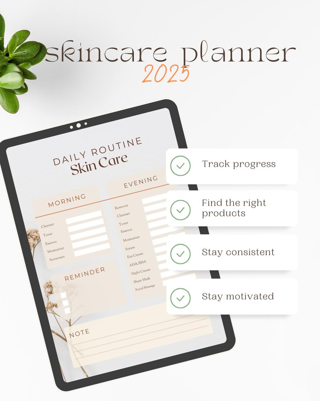 Digital Skincare Routine Tracker Customizable Printable for Clear Skin ...