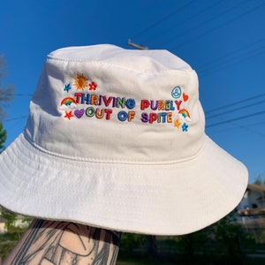 Kidcore Bucket Hat Women Funny Bucket Hat Embroidered Hat Decora Cute Bucket Hat Y2k Accessories Indie Clothing Trendy Hats Kidcore Clothing