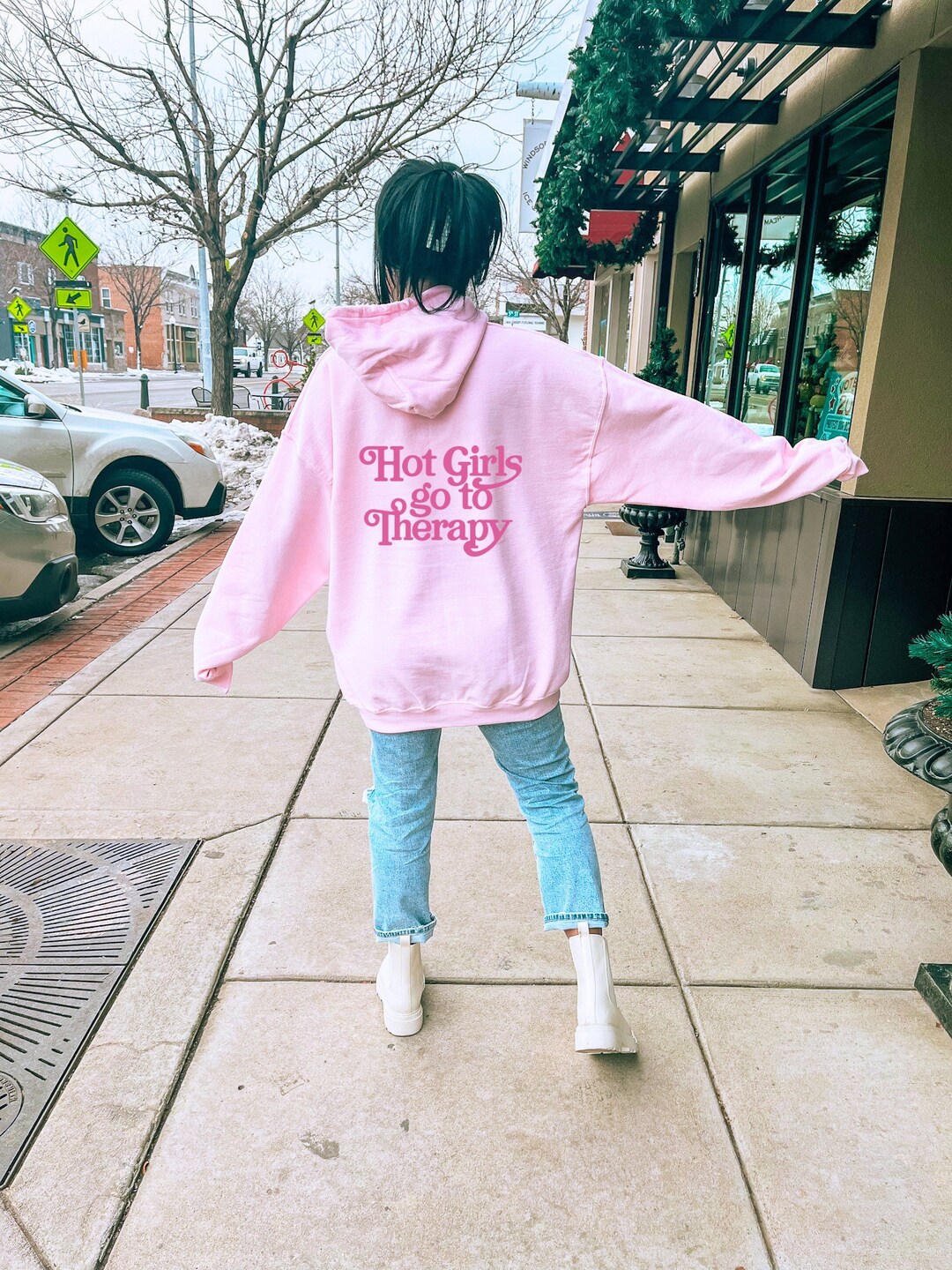Hot Girls Go to Therapy Shirt Girls Don't Cry Mental Health Hoodie ...