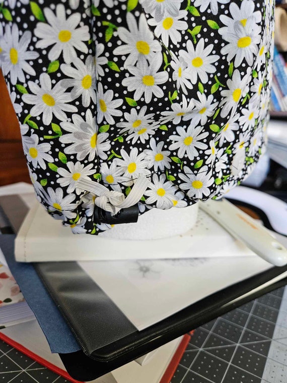 XL / XXL Daisy on Black Fabric W Buttons and Toggle - Etsy