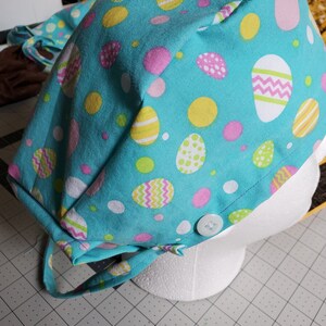 Easter egg tie back hat w buttons
