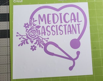 Vinylsticker medisch assistent bloemen