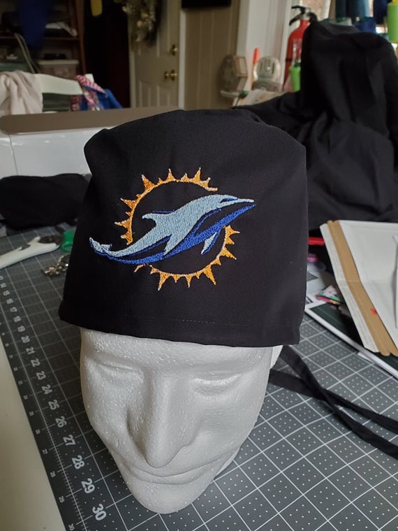 Miami Dolphins Scrub Cap in Black 