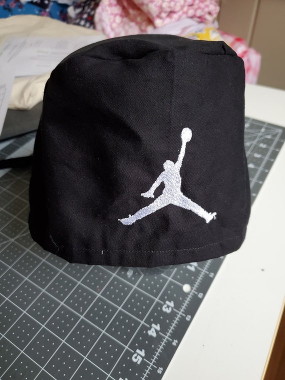 Jordan in Black Tie Back Scrub Hat - Etsy