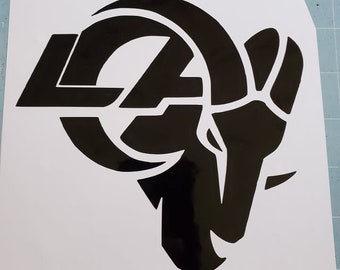 LA Rams decal in black / silver/ navy blue/ white/ yellow