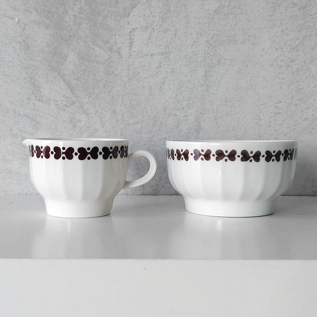 Finnish Arabia Factory's Elvikki Creamer and Sugar Pot Etsy
