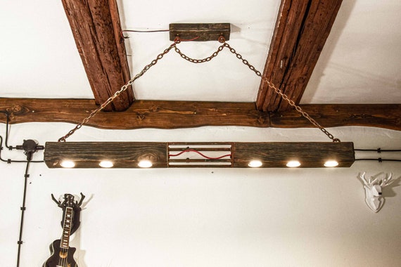 Long wooden sale lamp