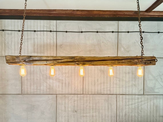 贅沢品 Rustic Decorative With Chains on Lamp Hanging Wooden Style ライト・ランタン