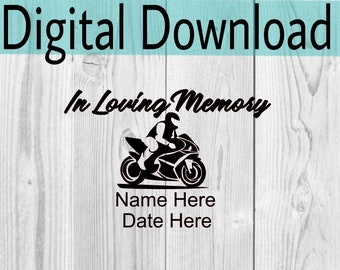 Digital) In loving memy svg | Motorcycle svg | Rest in peace svg | svg file