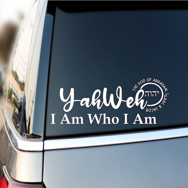 Calcomanía de Yahvé / Yahvé / Dios / Calcomanía de Dios / Calcomanía religiosa / Calcomanía para auto / Calcomanía para camión / Regalos cristianos / Calcomanía para ventana / Versículo bíblico