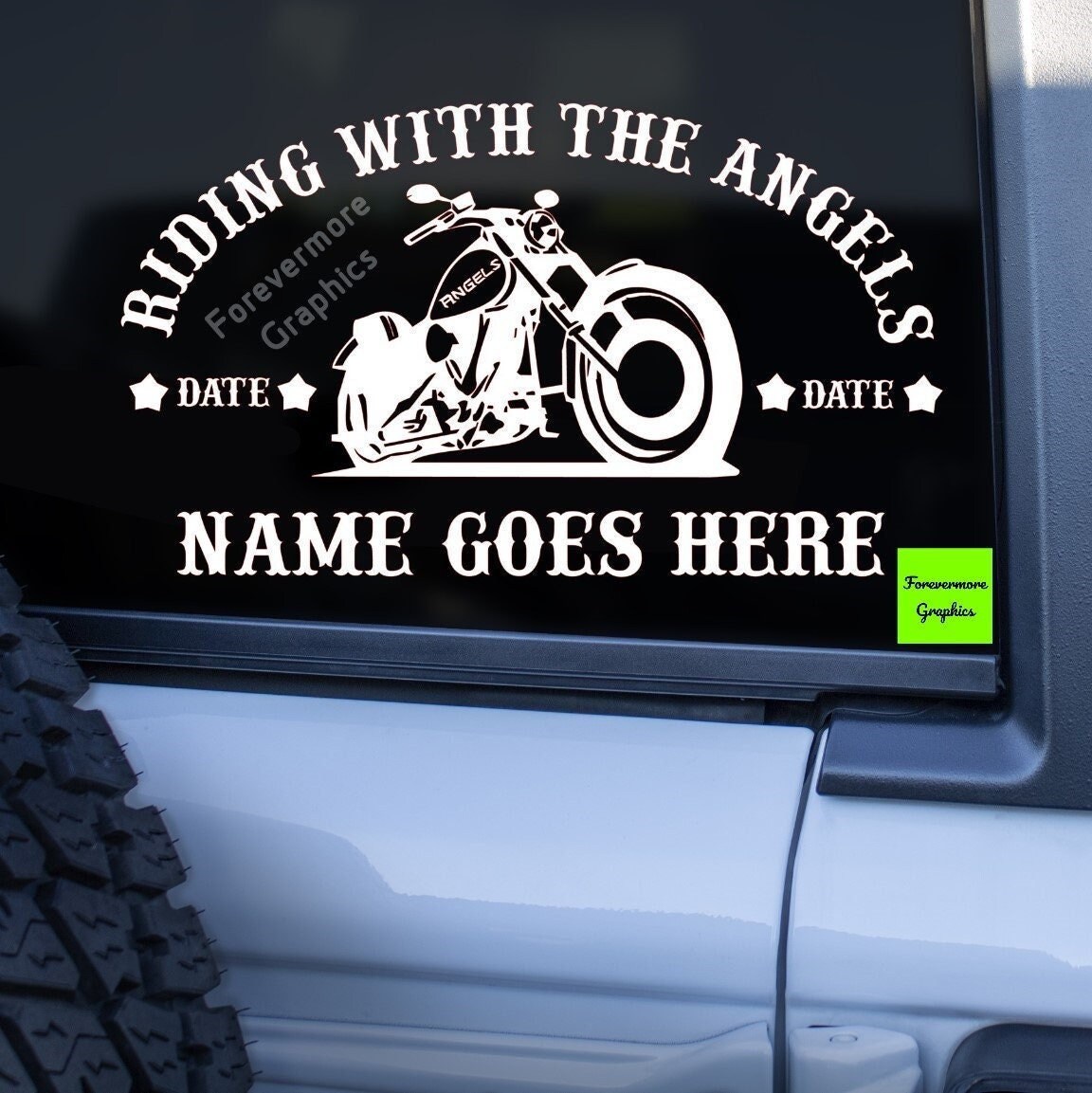 Riding With the Angels Decal | in Loving Memory Decal | Motorcycle ...