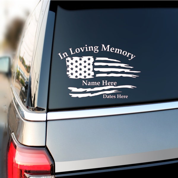 In Loving Memory Decal | American Flag decal | Veteran In Loving Memory decal | Memorial car decal | In memory of decal | Memorial Gift