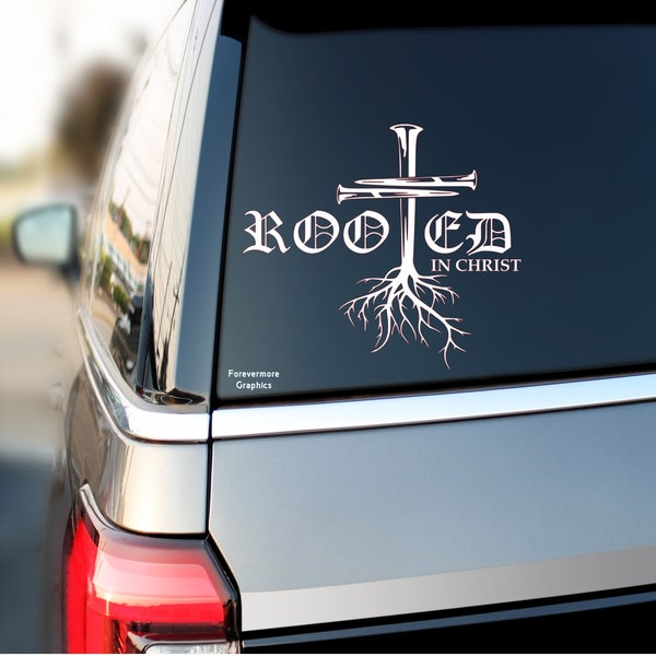 Rooted in Christ Decal | Christian sticker | Christian Decal | Jesus | Car decal | Truck Decal | Laptop decal | Window decal