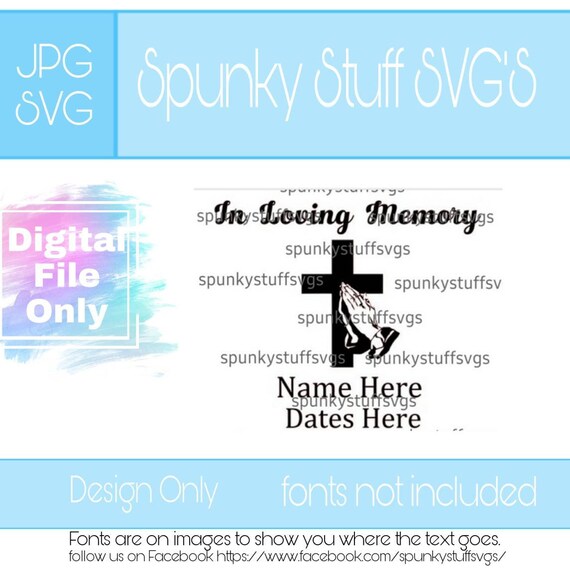 Download Free Praying Hands Svg Cross Svg In Loving Memory Svg Etsy SVG Cut Files