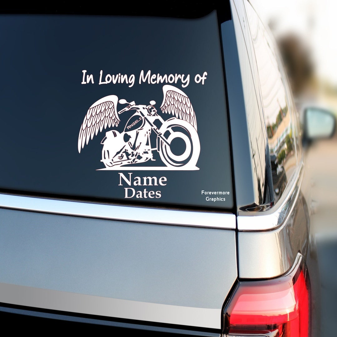 In Loving Memory of Decal in Memory of Decal Motorcycle Decal Motorcycle  Memorial Motorcycle Sticker Bike Decal Memory Car Decal 