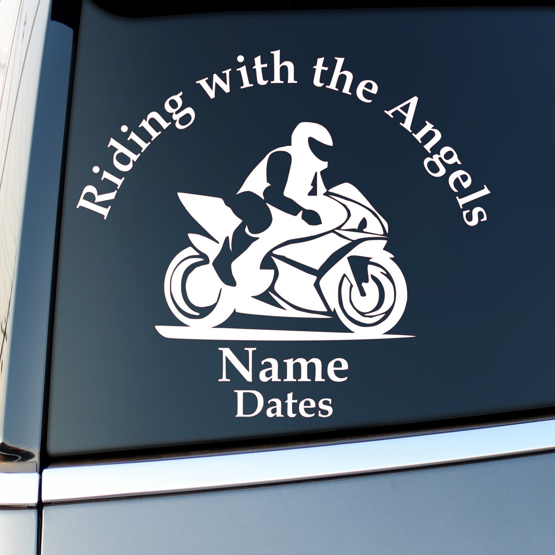 Riding with the Angels decal | In loving memory decal | In memory decal | Celebration of life | Motorcycle Decal | Sports Bike
