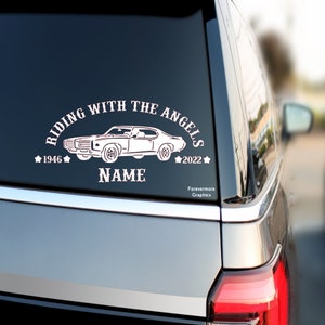 Riding with the Angels Decal | In Loving Memory Decal | Memorial car decal | personalized decal | car decal | truck decal