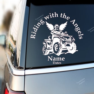Riding with the Angels | Loving memory decal | In loving memory decal | Four wheeler decal | ATV decal | 4wheeler decal | Car decal | Truck