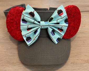 Ready to Ship-Sky-car Inspired Mouse Ears, Customizable Mouse Ear Visor