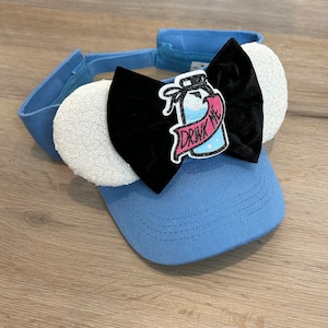 Alice in Wonderland Inspired Mouse Ear Visor, Wine and Dine Running Costume Accessory, Alice Mouse Ears, Alice Costume Visor or Hat