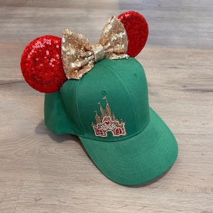Gingerbread Castle Christmas Mouse Ear Hat, Holiday Mouse Ear Hat, Customizable Christmas Mouse Ears for Holidays in the Parks