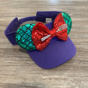 Disney Mermaid Visor Disney Little Mermaid Trucker Hat Visor Red Brand New  main image 4