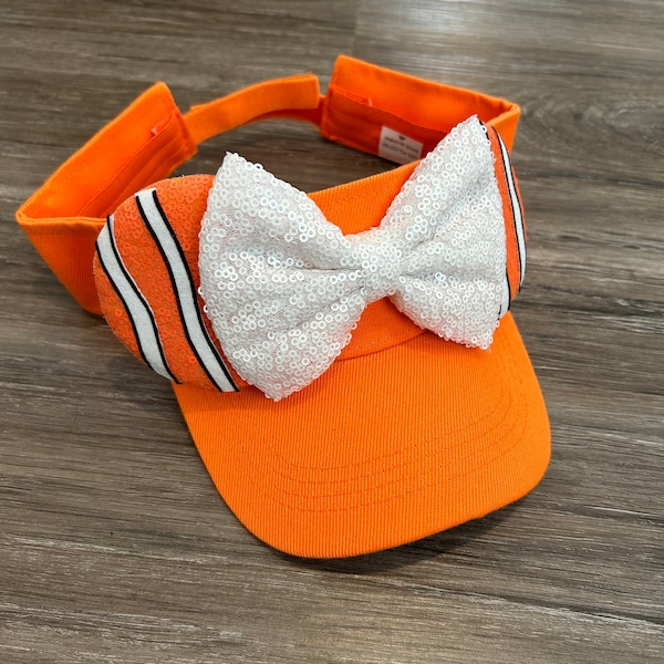 Nemo Mouse Ears Visor, Clown Fish Mouse Ears, Nemo Costume Accessory for Running Costume