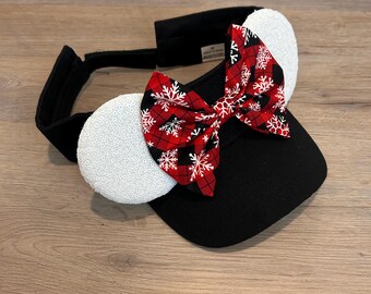 Disney Parks Holiday Minnie Mouse Ears Headband Plaid Bow Winter Print NWT Disney Parks Minnie Mouse Plaid Holiday Ear Headband for  main image 3